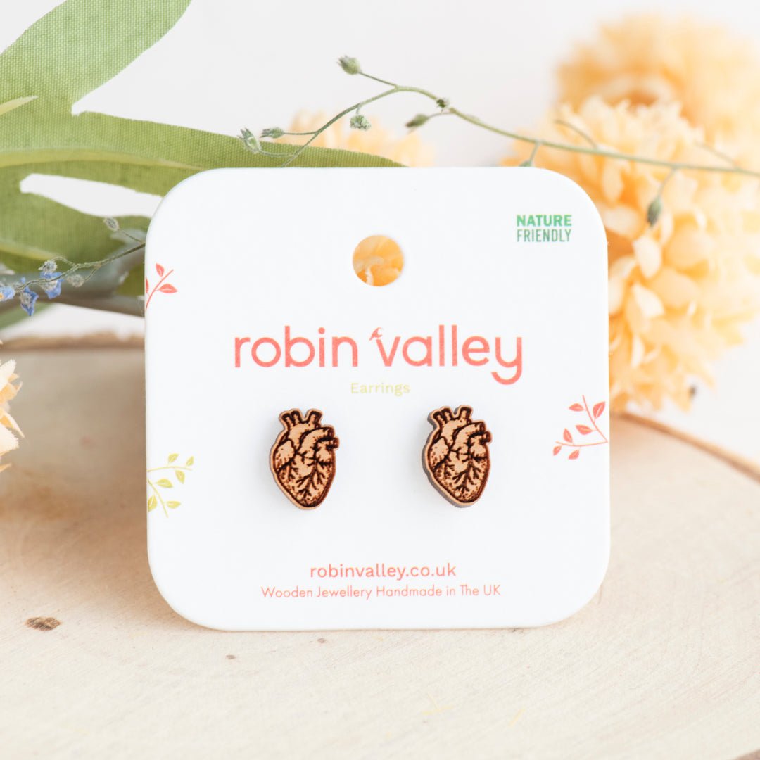 Anatomical Heart Stud Earrings - Robin Valley Official Store
