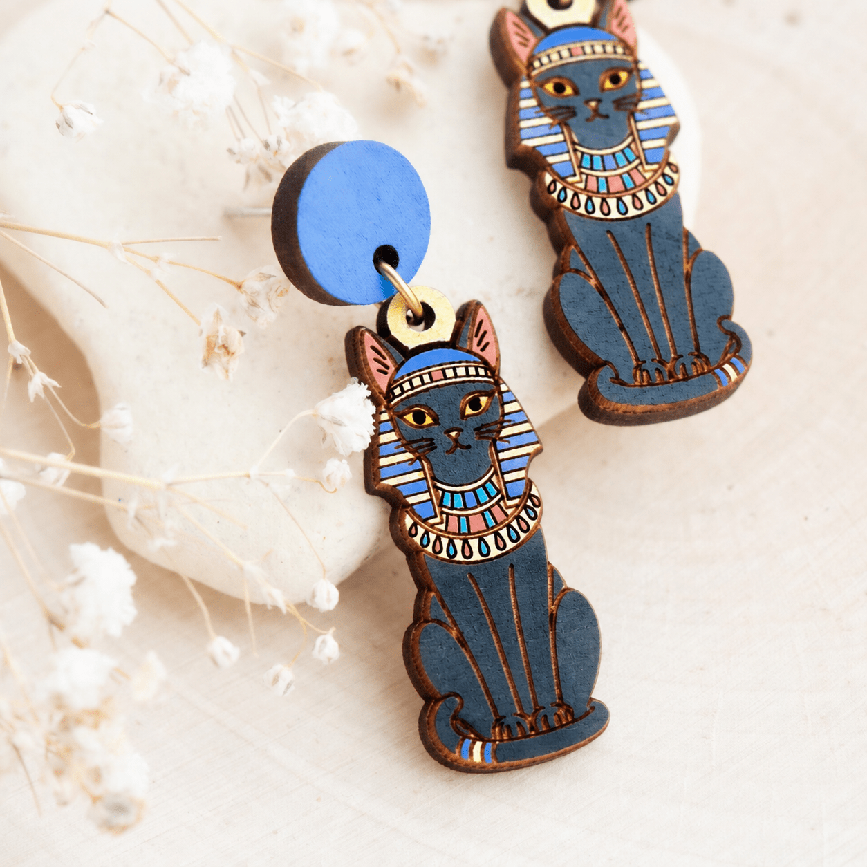 Ancient Egyptian Cat Drop Earrings - Robin Valley Official Store