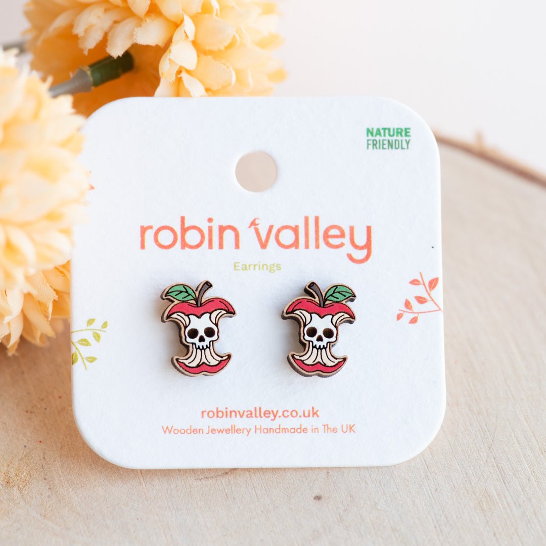 Apple Core Skull Earrings - Robin Valley Official Store