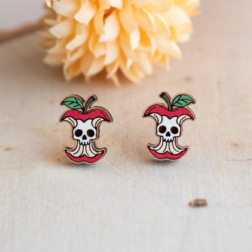 Apple Core Skull Earrings - Robin Valley Official Store