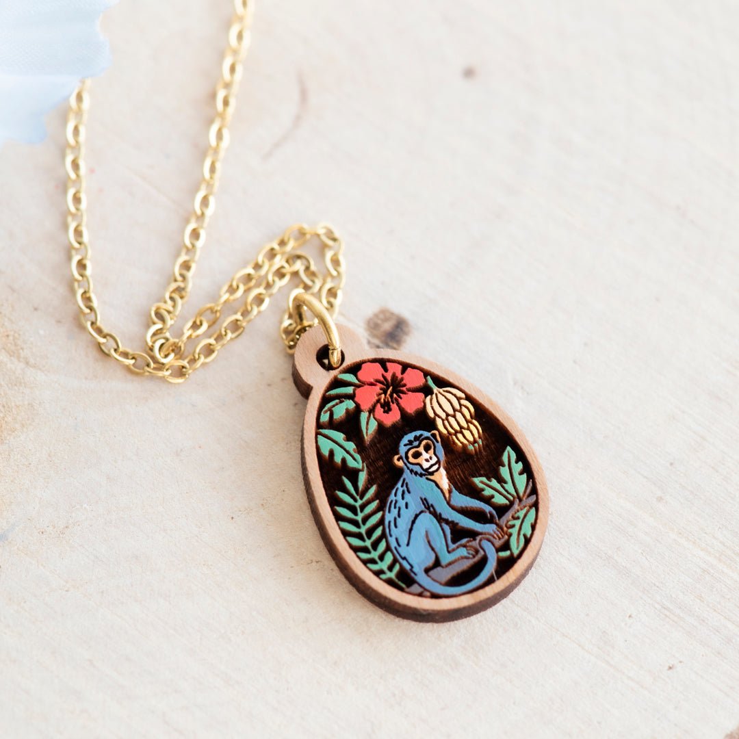 Artisian Tropic Monkey Pendant Necklace - Robin Valley Official Store