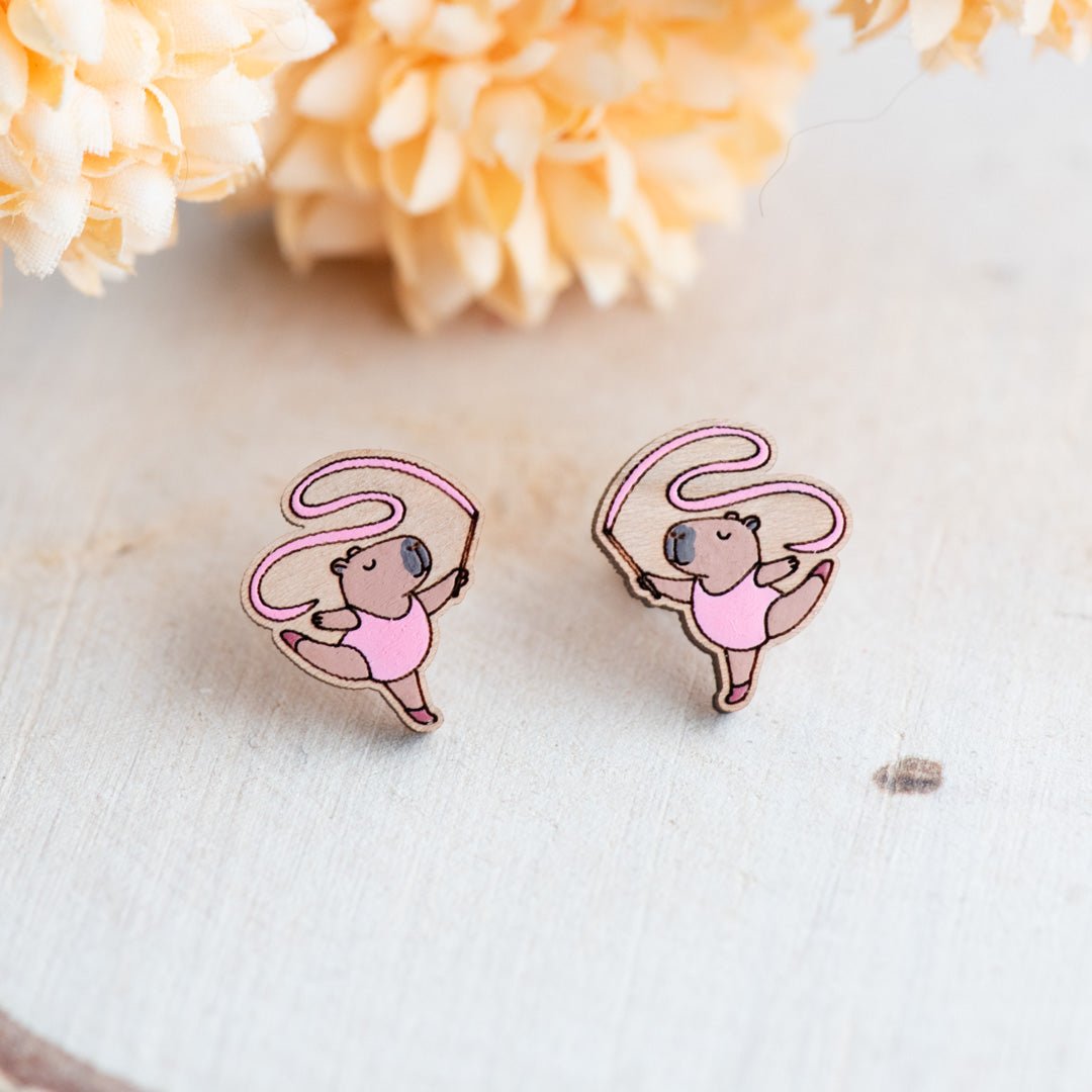 Ballerina Capybara Stud Earrings - Robin Valley Official Store