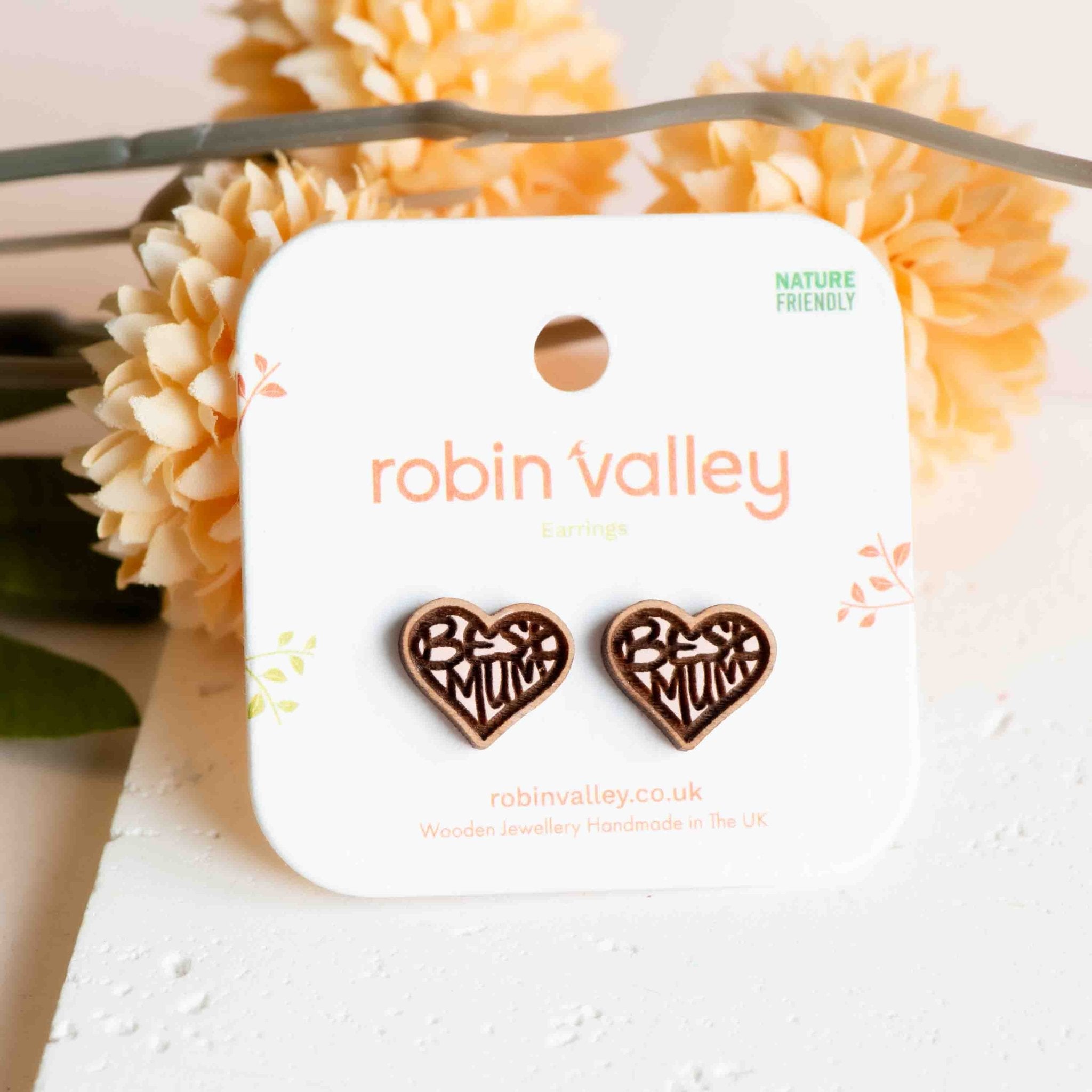 Best Mum Heart Earrings - Robin Valley Official Store