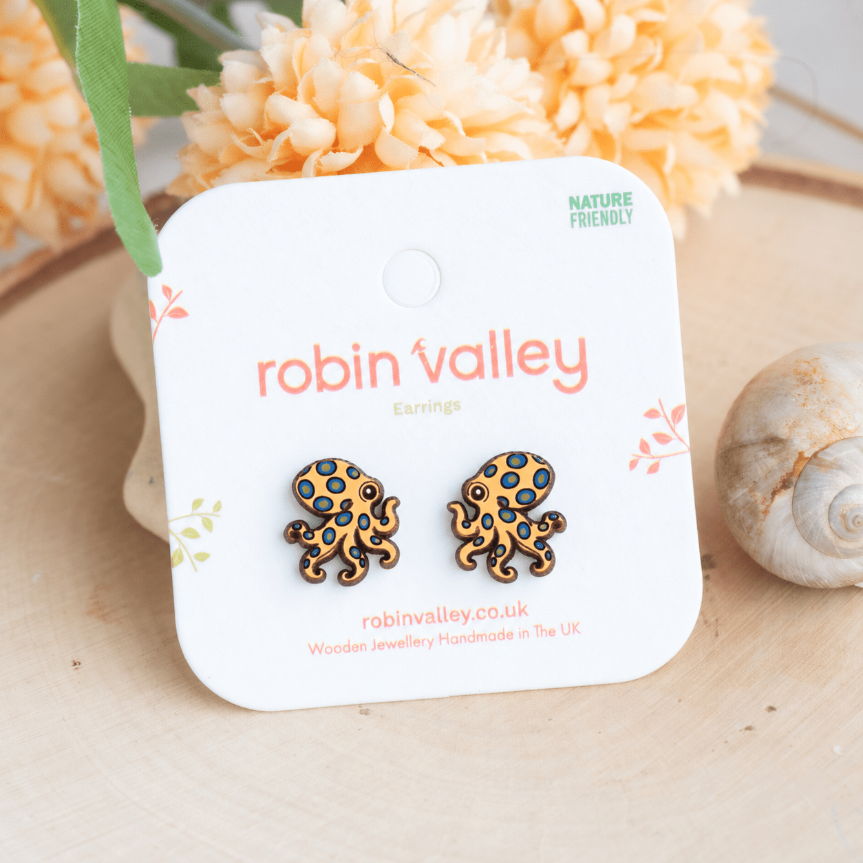 Blue-ringed Octopus Stud Earrings - Robin Valley Official Store