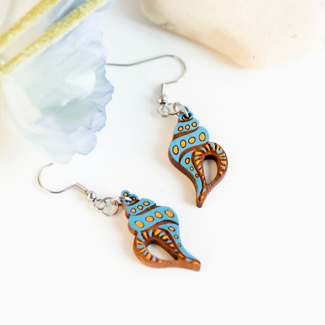 Blue Seashell Hook Earrings - Robin Valley Official Store