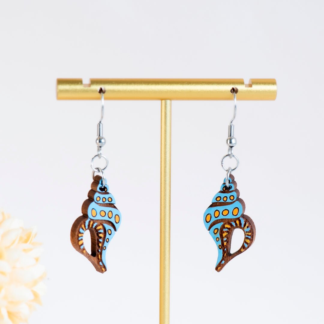 Blue Seashell Hook Earrings - Robin Valley Official Store