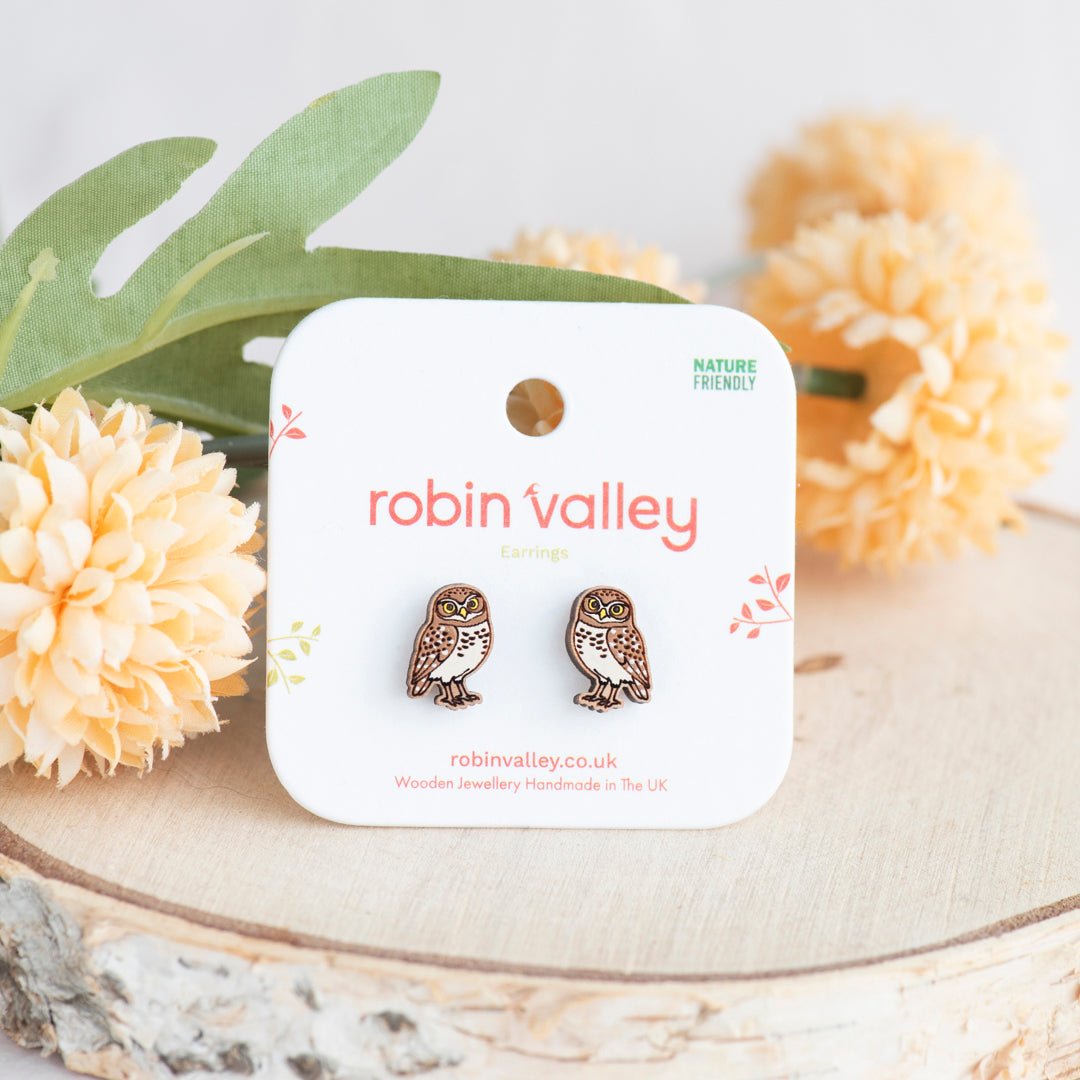 Burrowing Owl Stud Earrings - Robin Valley Official Store