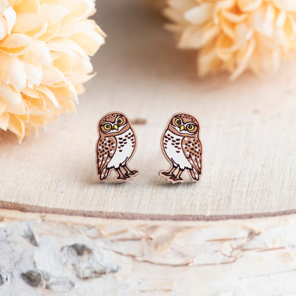 Burrowing Owl Stud Earrings - Robin Valley Official Store