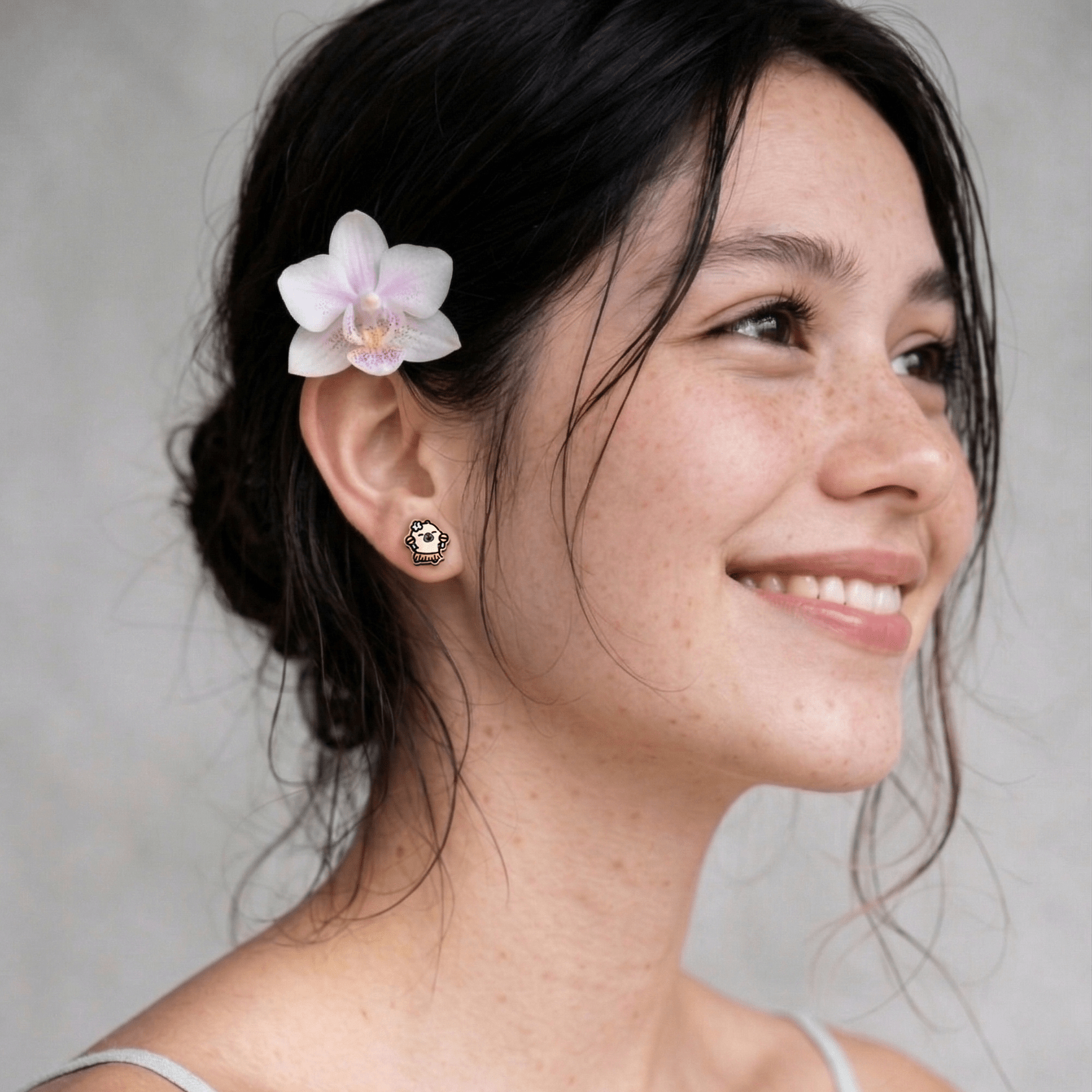 Capybara Pimoo Hawaii Stud Earrings - Robin Valley Official Store