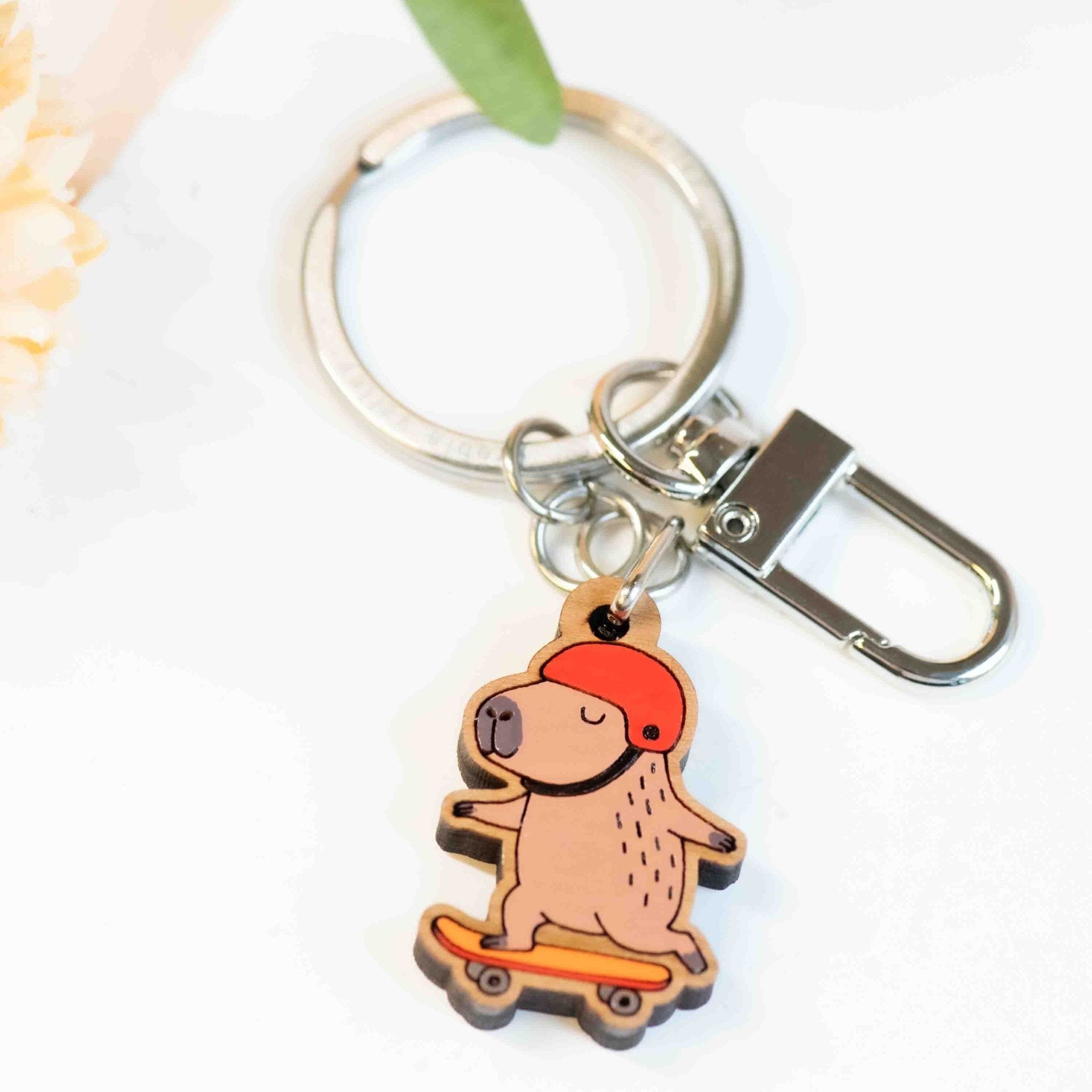 Capybara Skating Keyring - Robin Valley Official Store
