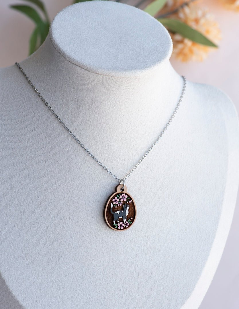 Cat & Blossom Pendant Necklace - The Silent Watcher - Robin Valley Official Store