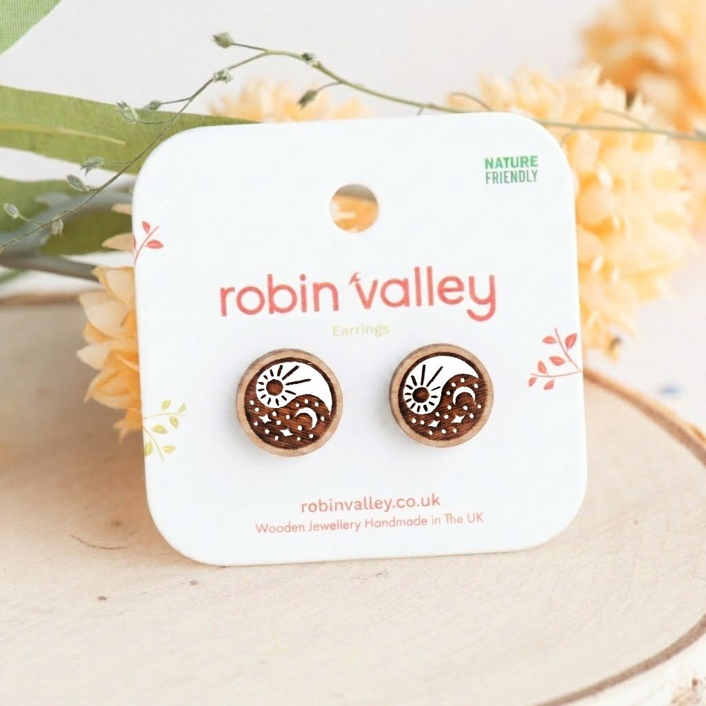 Celestial Yin Yang Stud Earrings - Robin Valley Official Store