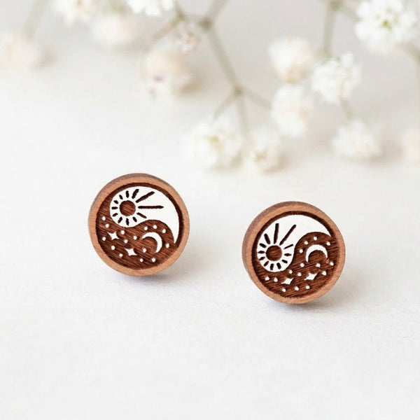 Celestial Yin Yang Stud Earrings - Robin Valley Official Store