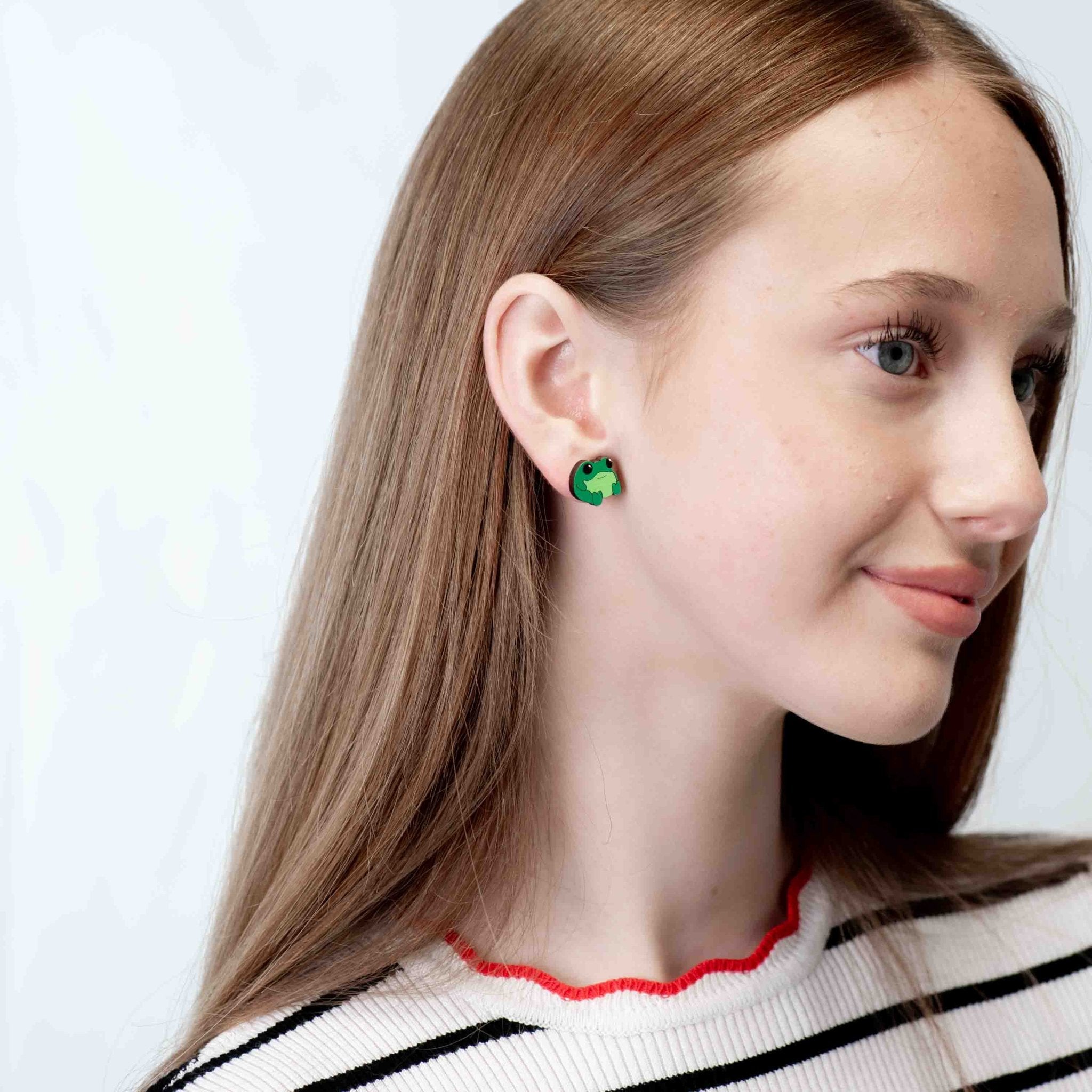 Chubby Frog Earrings - PEL10463 - Robin Valley Official Store