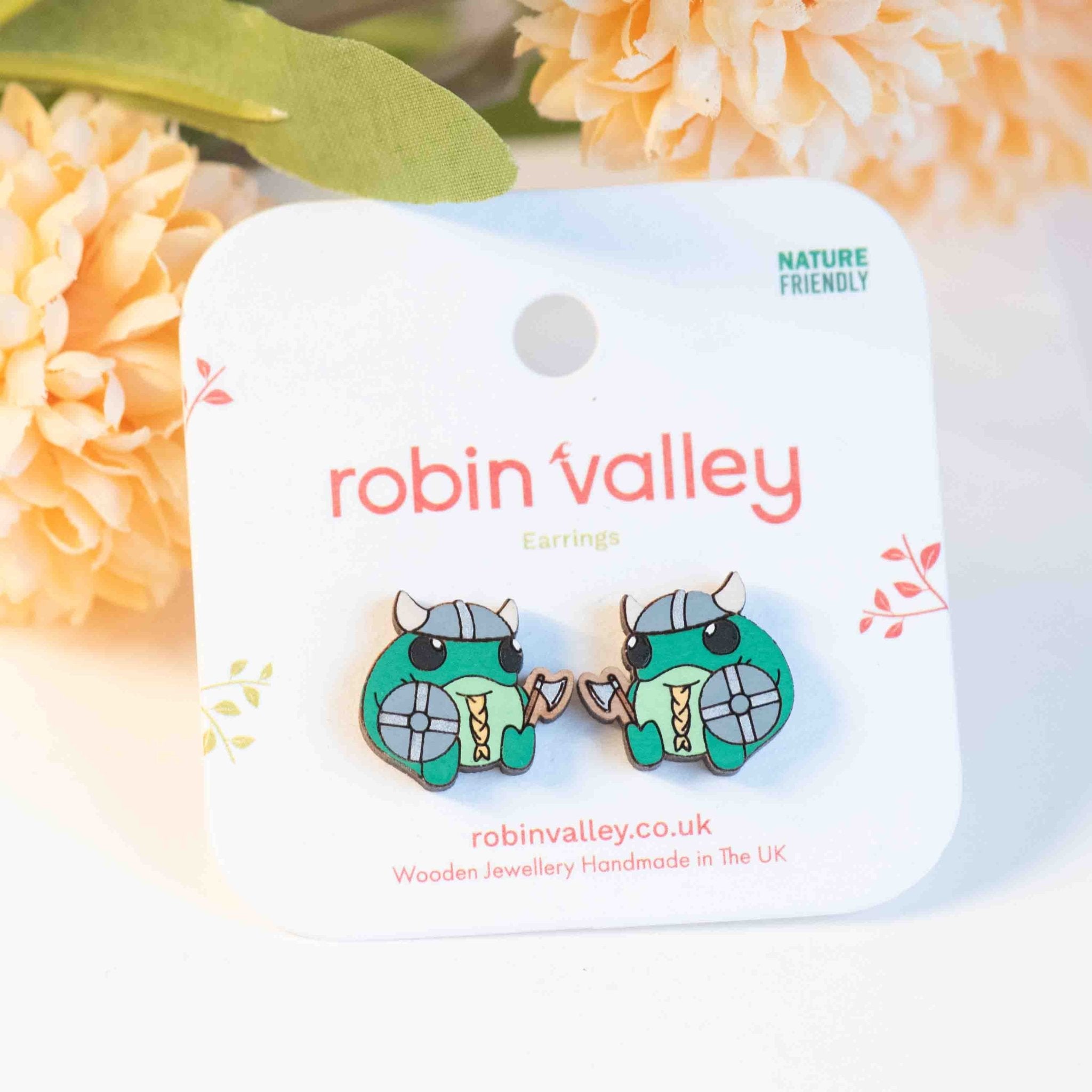 Chubby Frog Viking Warrior Earrings - PEL10467 - Robin Valley Official Store
