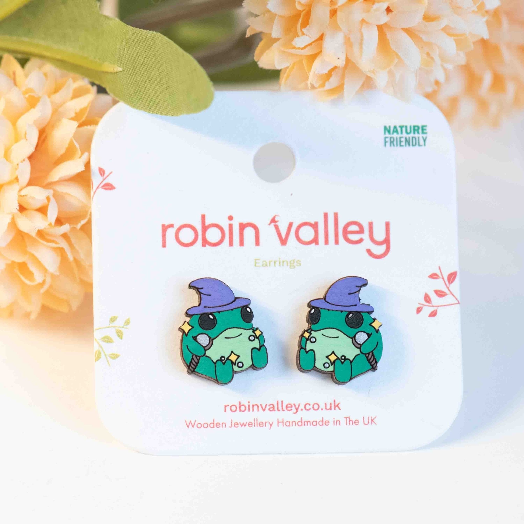 Chubby Frog Wizard Earrings - PEL10466 - Robin Valley Official Store