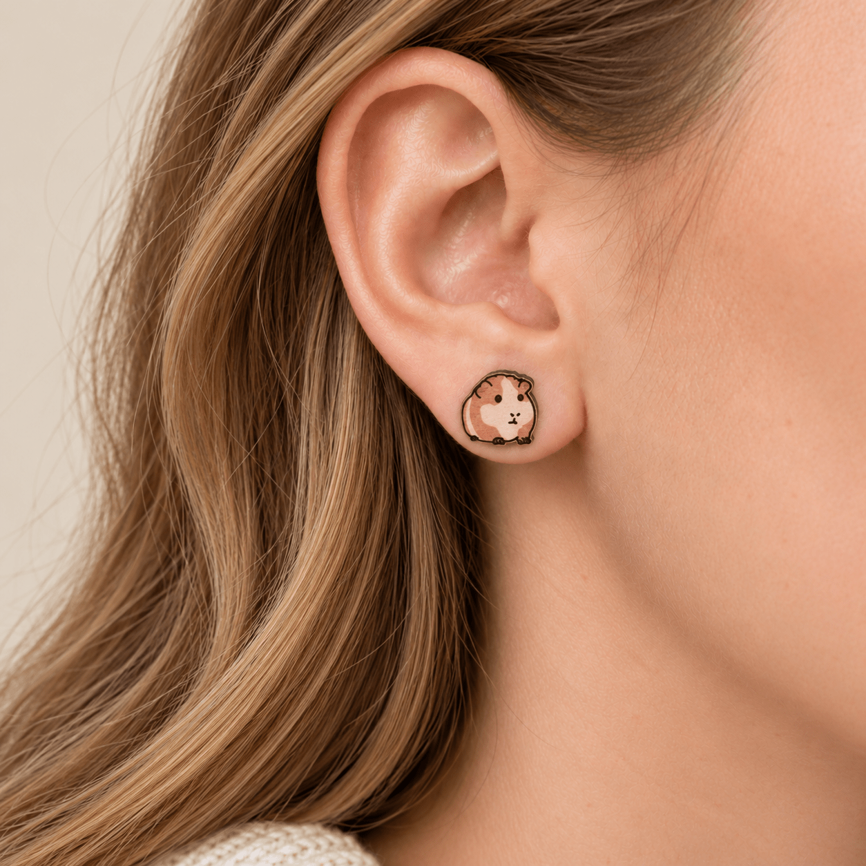Chunky Guinea Pig Stud Earrings - Robin Valley Official Store