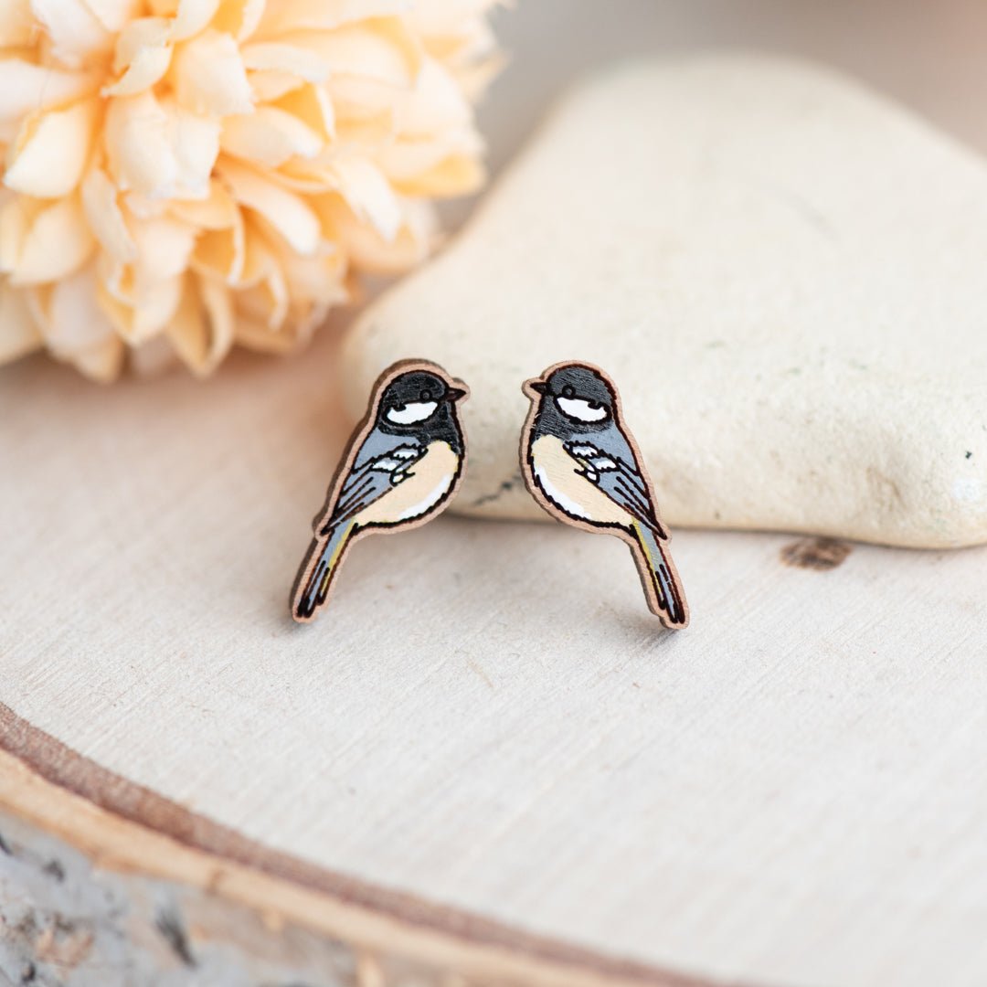 Coal Tit Stud Earrings - Robin Valley Official Store