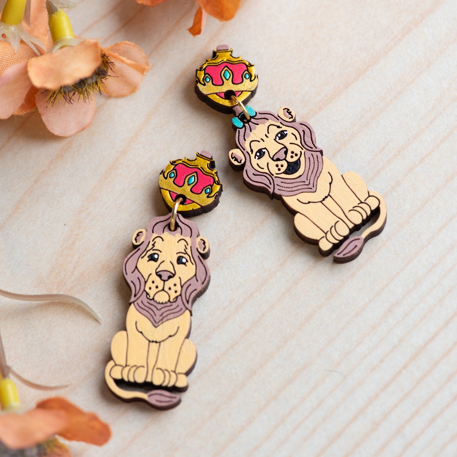 Cowardly Lion Drop Earrings - Robin Valley Official Store