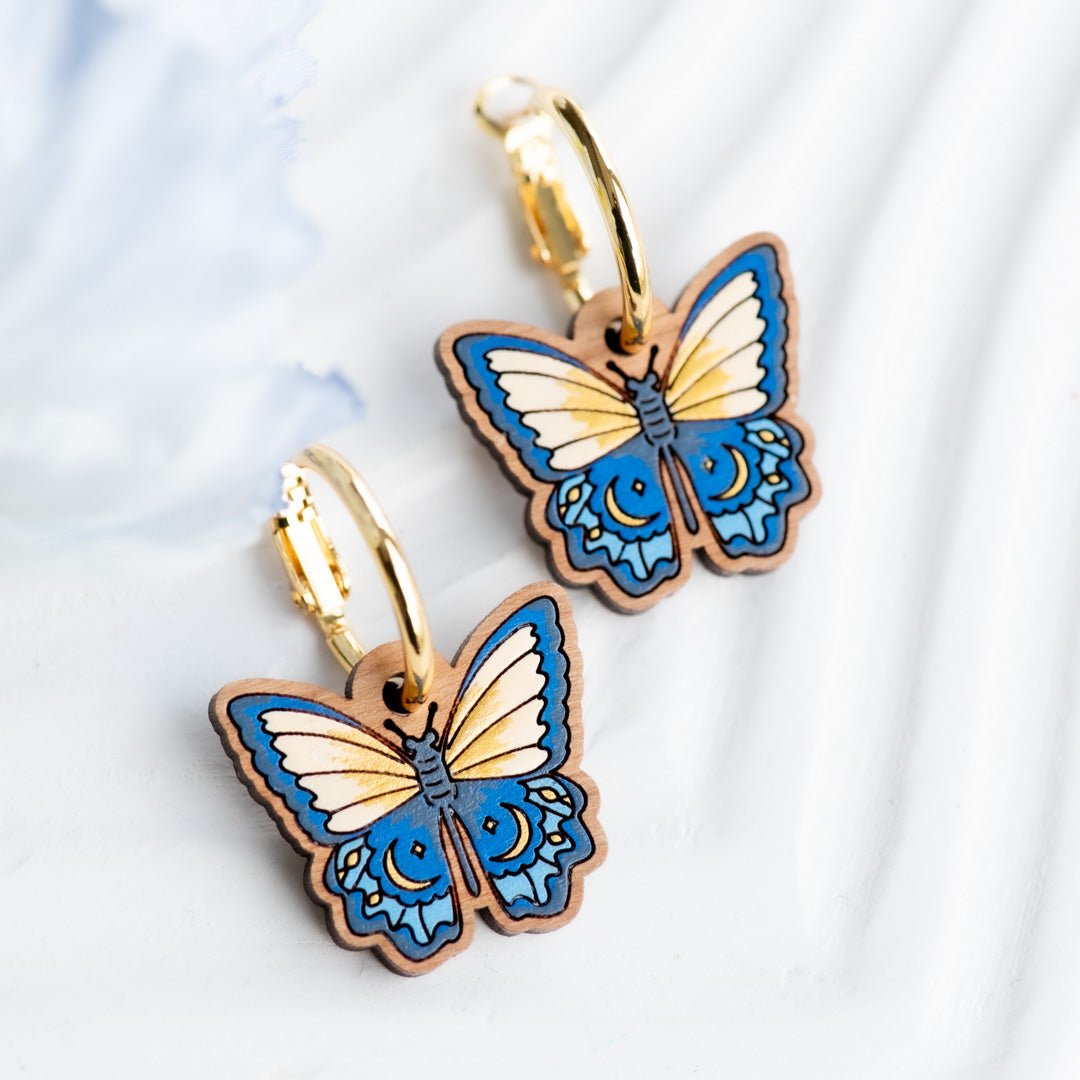 Crescent Butterfly Hoop Earrings - Robin Valley Official Store