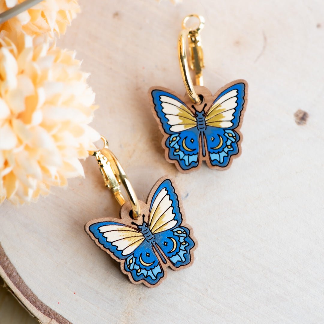 Crescent Butterfly Hoop Earrings - Robin Valley Official Store