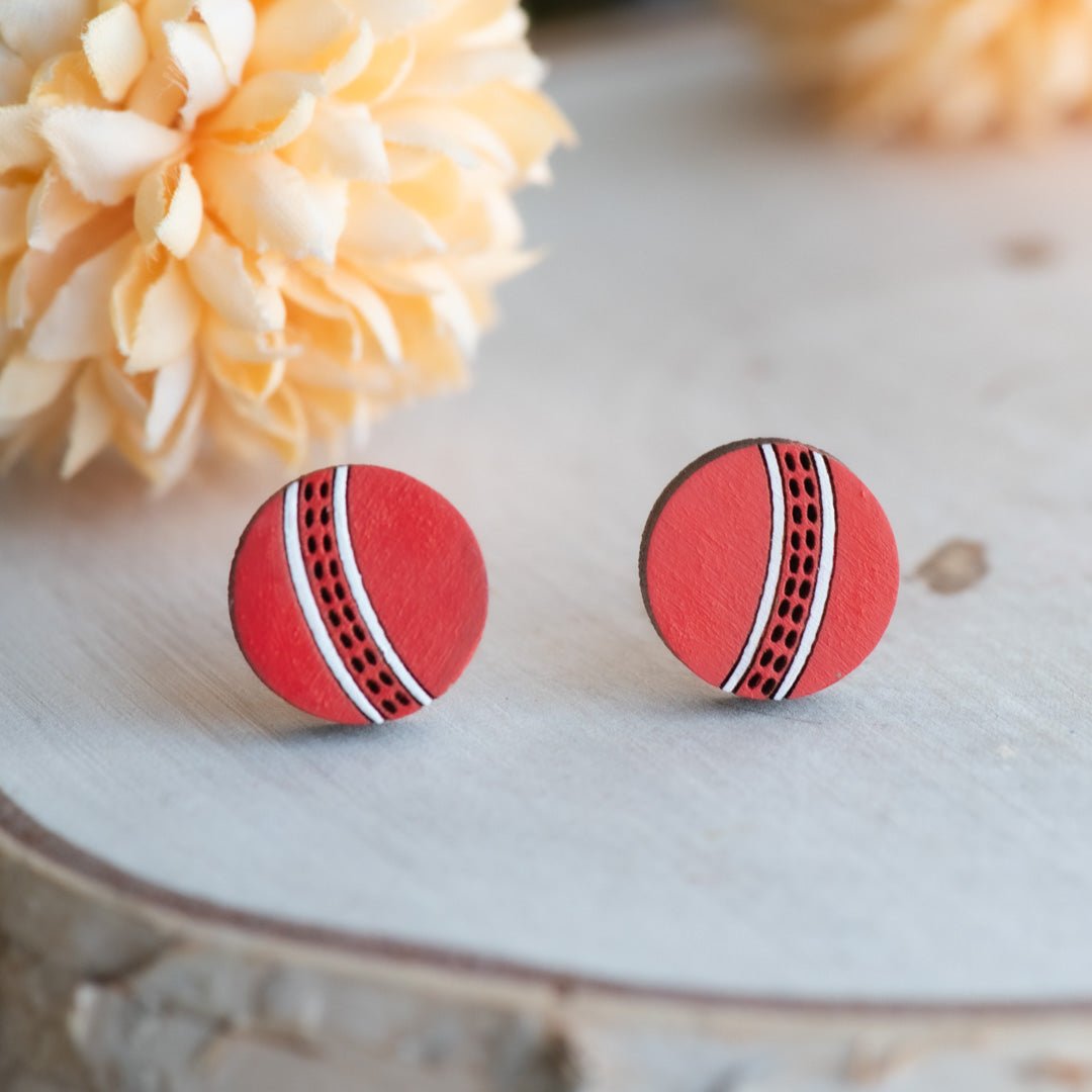 Cricket Ball Stud Earrings - Robin Valley Official Store