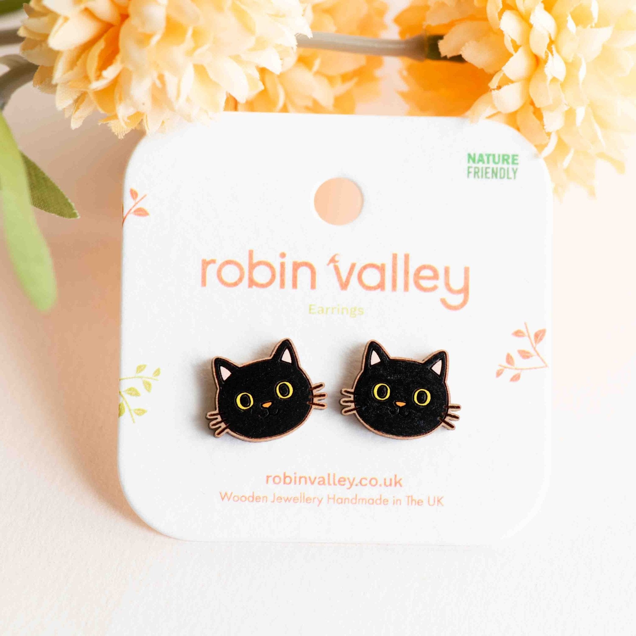 Cute Black Cat Earrings - PEL10492 - Robin Valley Official Store