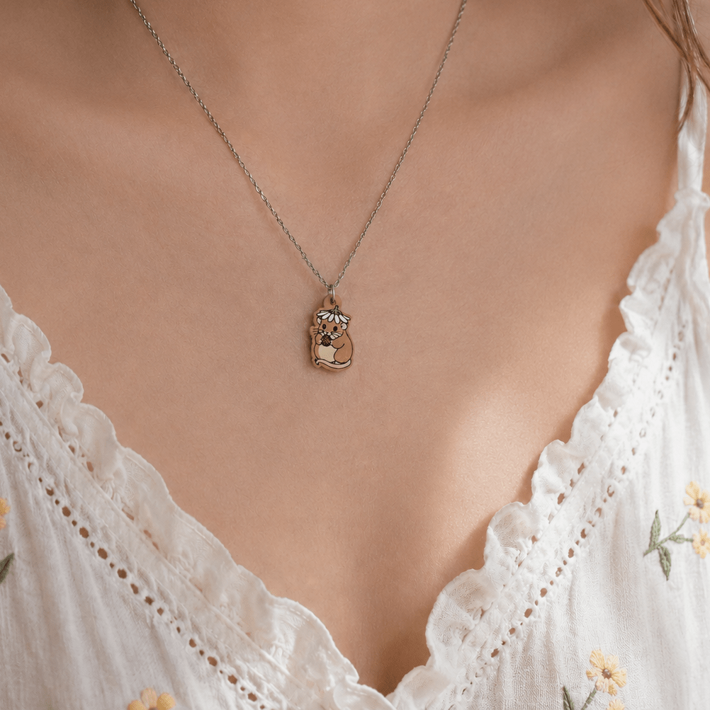 Cute Daisy Hat Dormouse Necklace - Robin Valley Official Store
