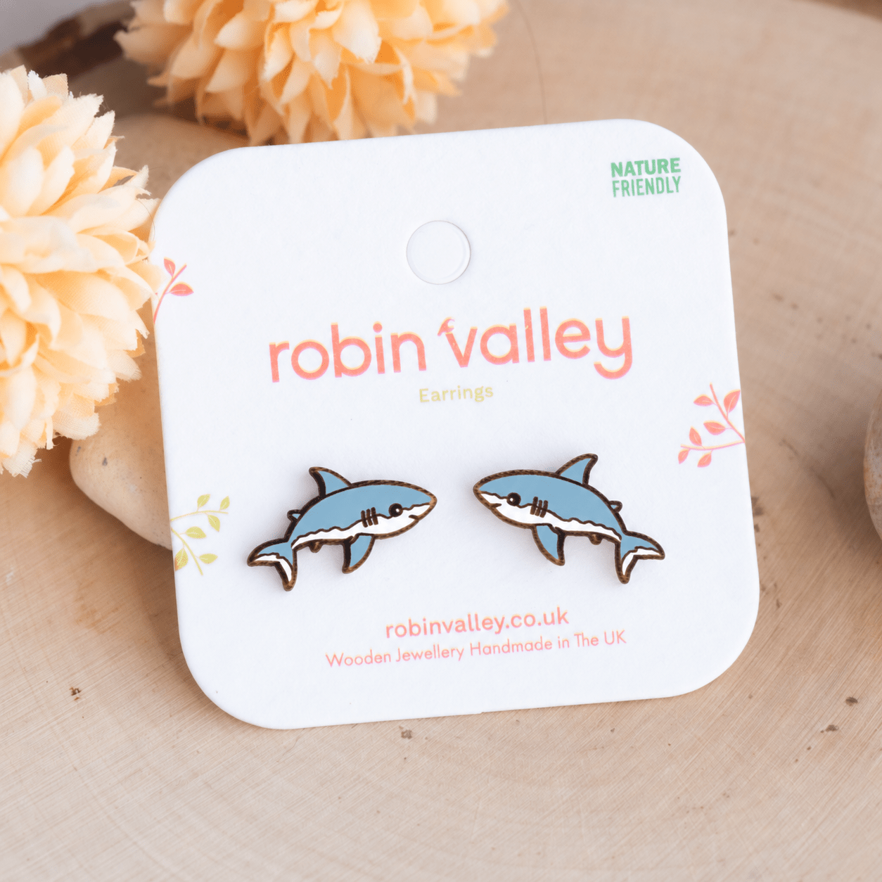Cute Great White Shark Stud Earrings - Robin Valley Official Store