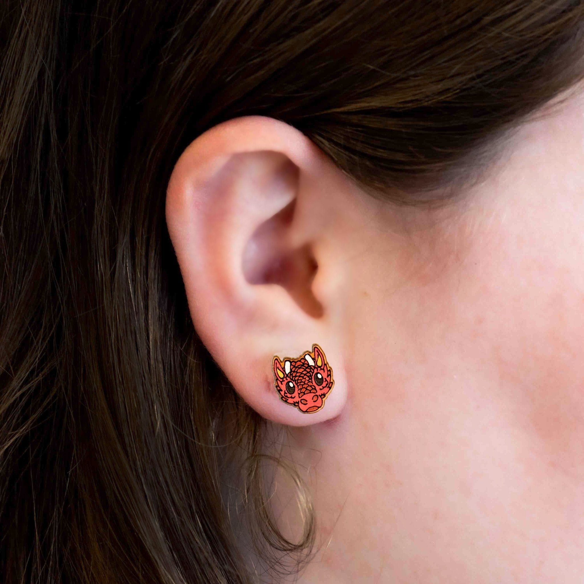 Cute Red Fire Dragon Earrings - Robin Valley Official Store