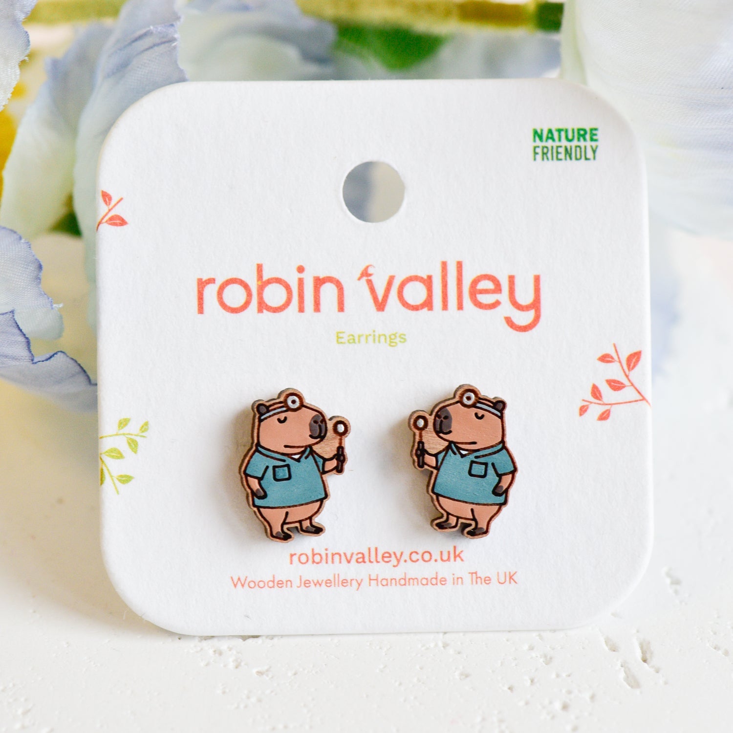Dentist Capybara Stud Earrings - Robin Valley Official Store