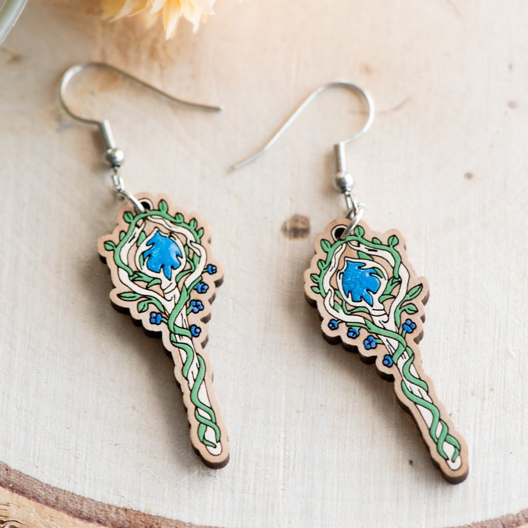 Enchanted Forest Magic Wand Hook Earrings - Robin Valley Official Store