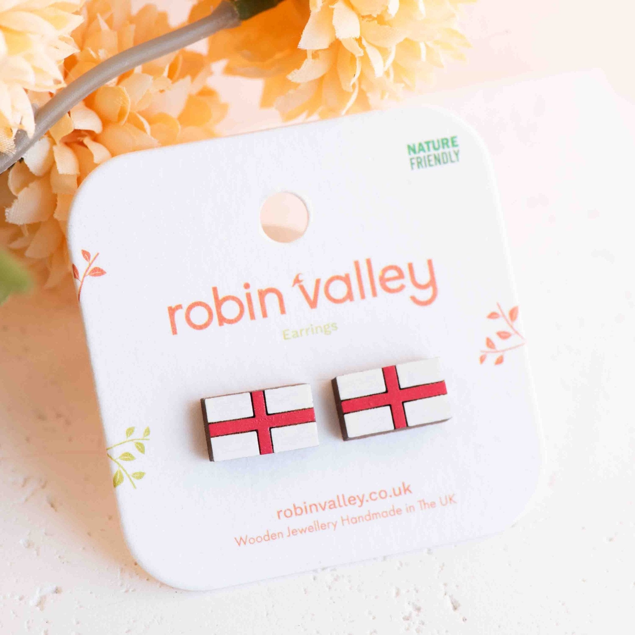 England Flag Earrings - Robin Valley Official Store