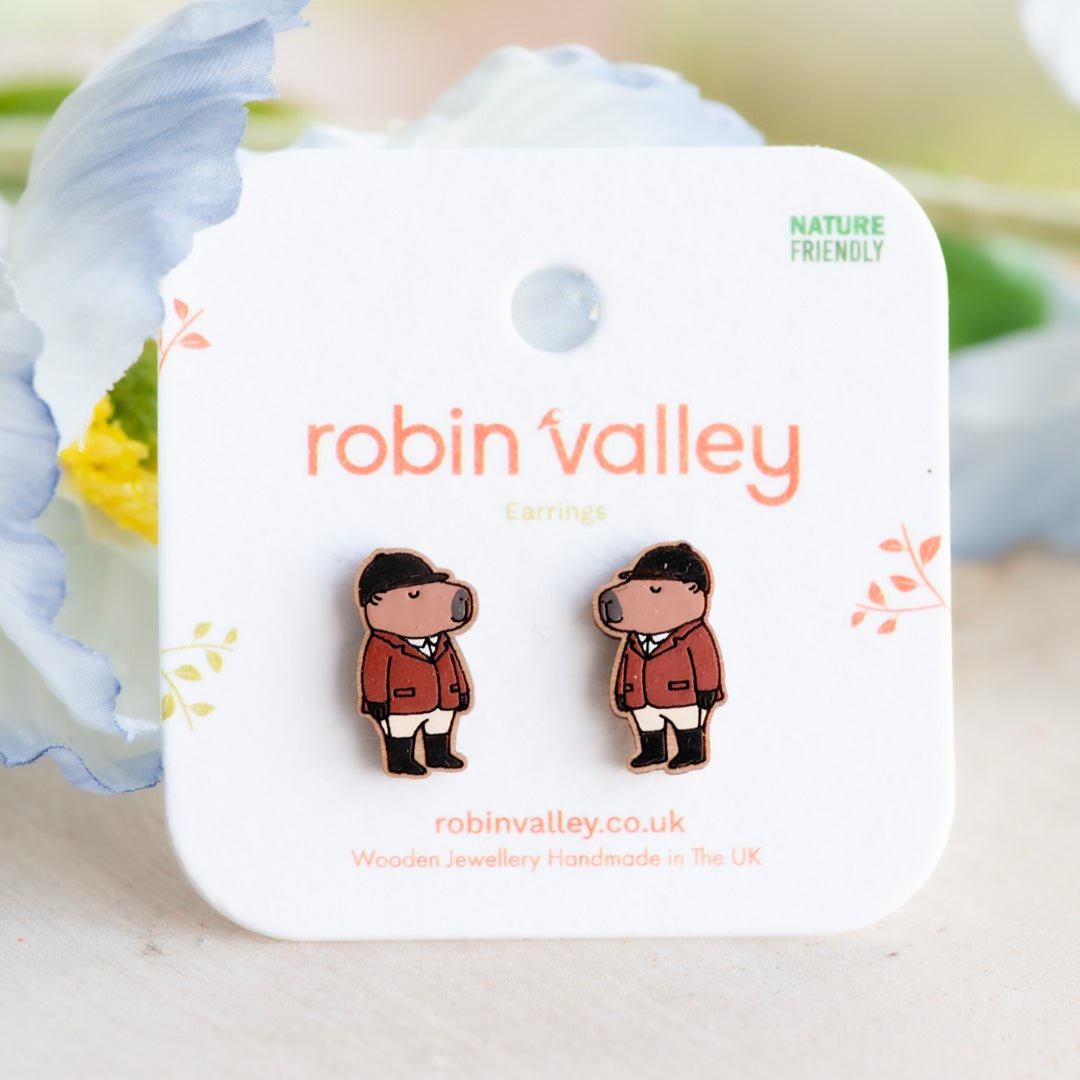 Equestrian Capybara Stud Earrings - Robin Valley Official Store