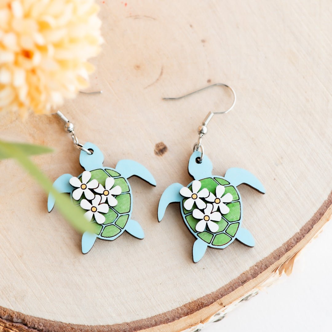 Flower Sea Turtle Hook Earrings - Robin Valley Official Store