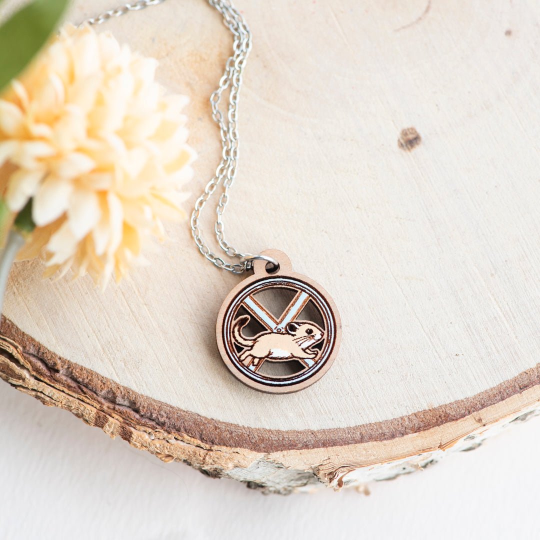 Gerbil in Running Wheel Necklace - Robin Valley Official Store