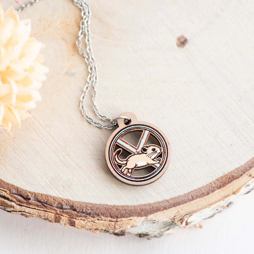 Gerbil in Running Wheel Necklace - Robin Valley Official Store