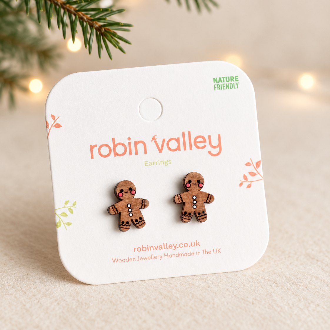 Gingerbread Man Stud Earrings