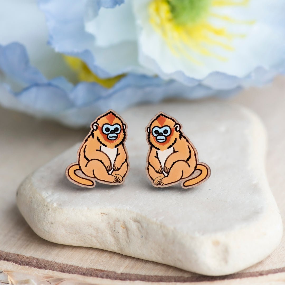 Golden Snub - nosed Monkey Stud Earrings - Robin Valley Official Store