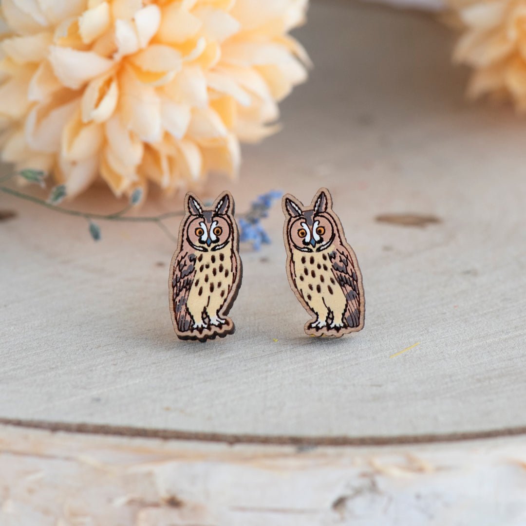 Great Horned Owl Stud Earrings - Robin Valley Official Store