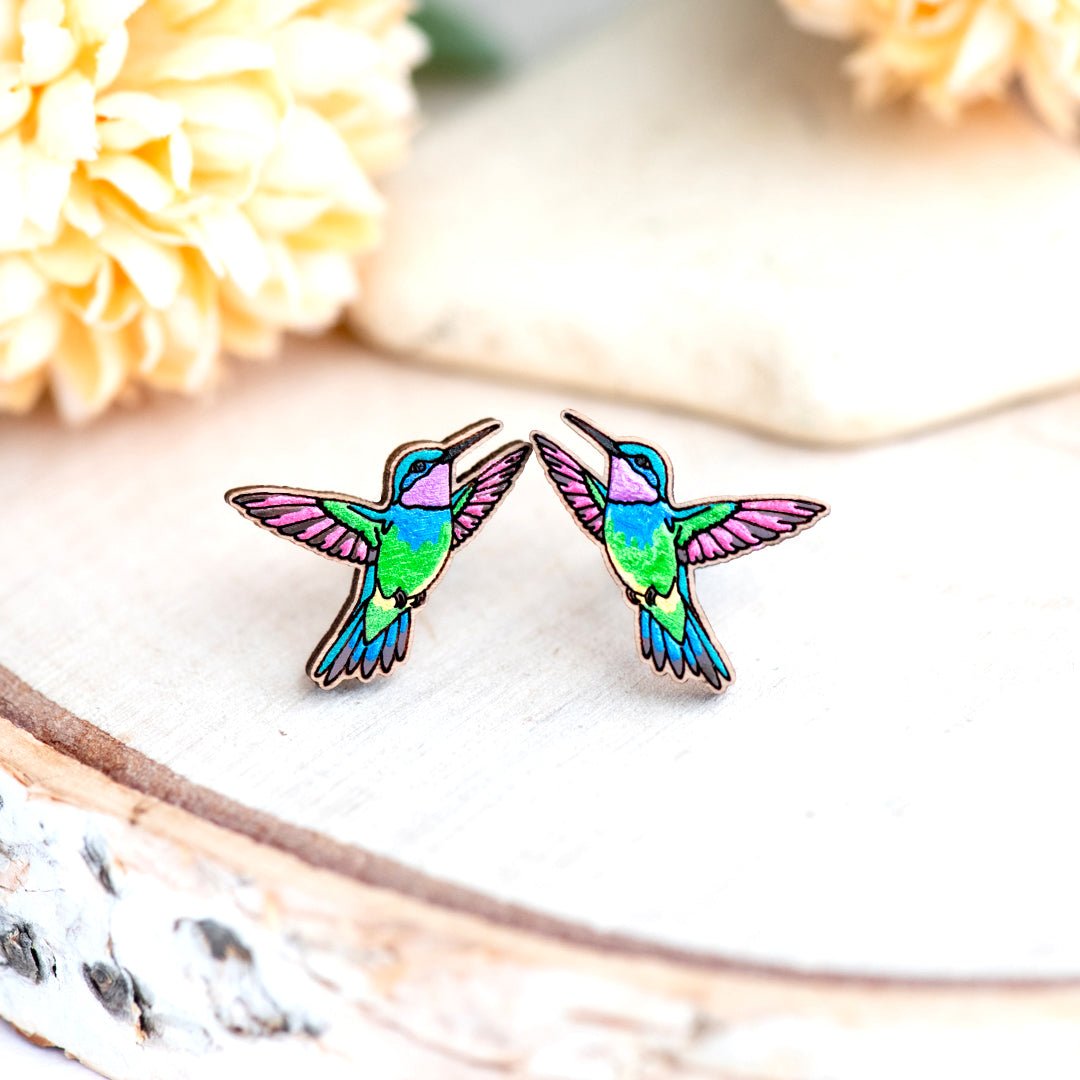 Green Humming Bird Earrings - Robin Valley Official Store