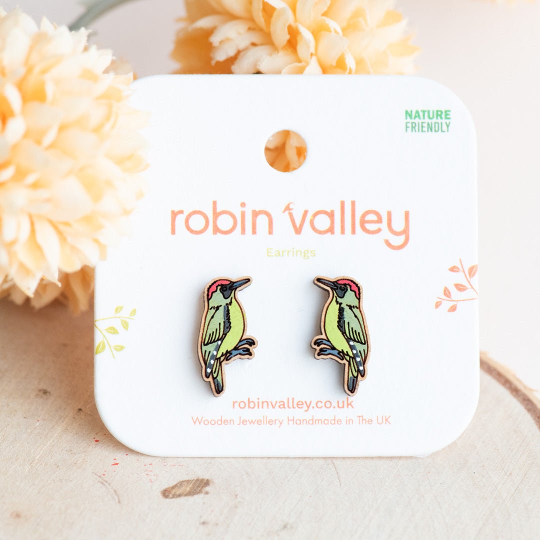 Green Woodpecker Earrings - Robin Valley Official Store