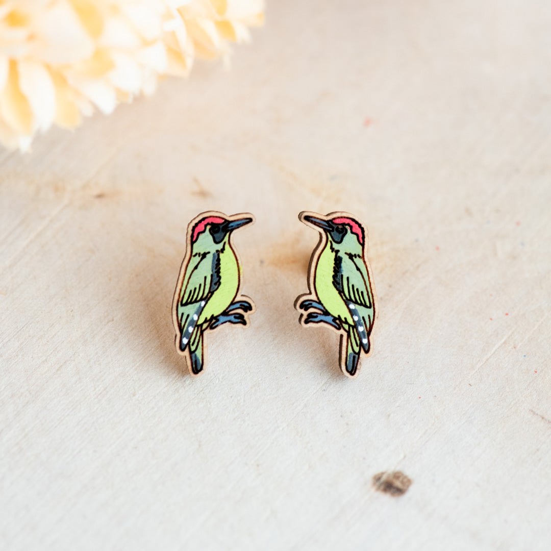 Green Woodpecker Earrings - Robin Valley Official Store