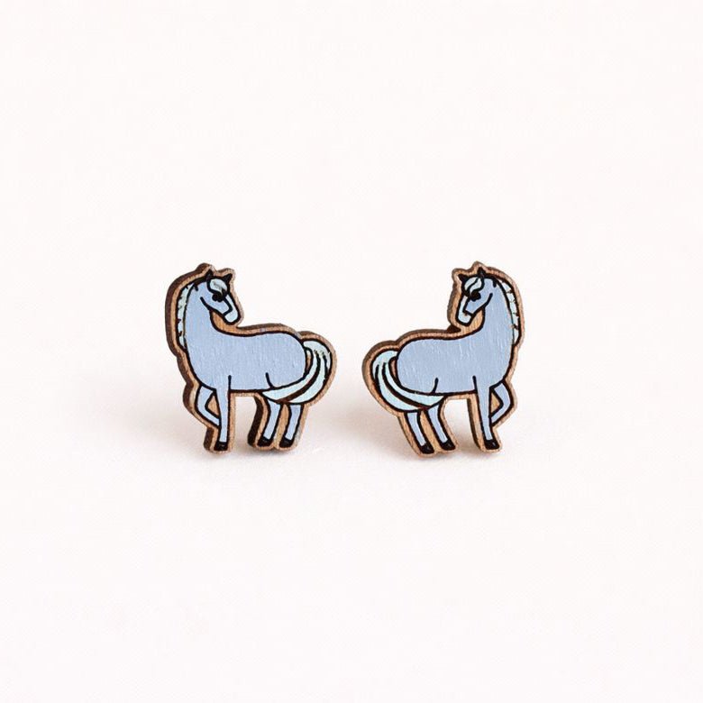 Grey Horse Earrings - Robin Valley Official Store
