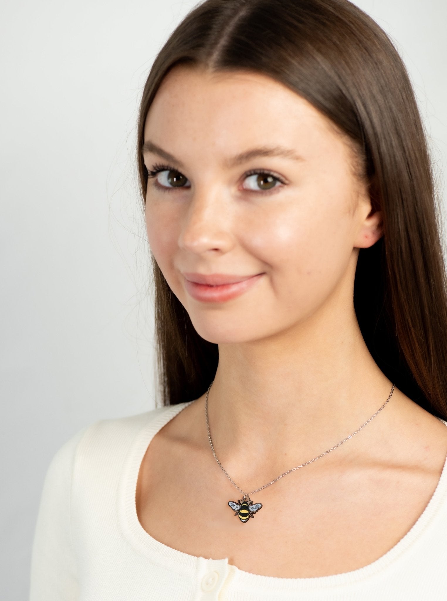Hand Painted Bumble Bee Necklace - NO64122 - Robin Valley Official Store