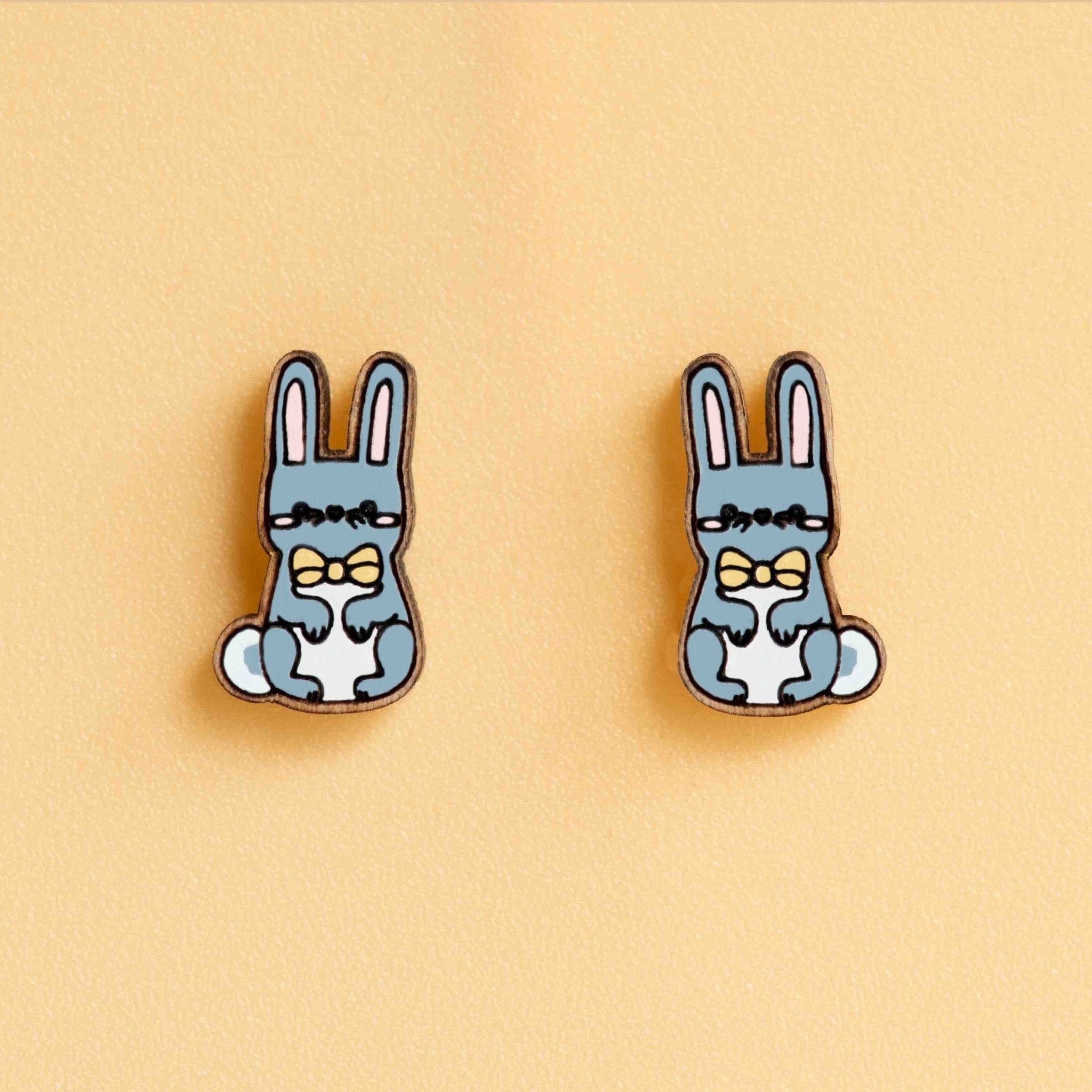 Hand - painted Easter Bunny Earrings - PEL10401 - Robin Valley Official Store