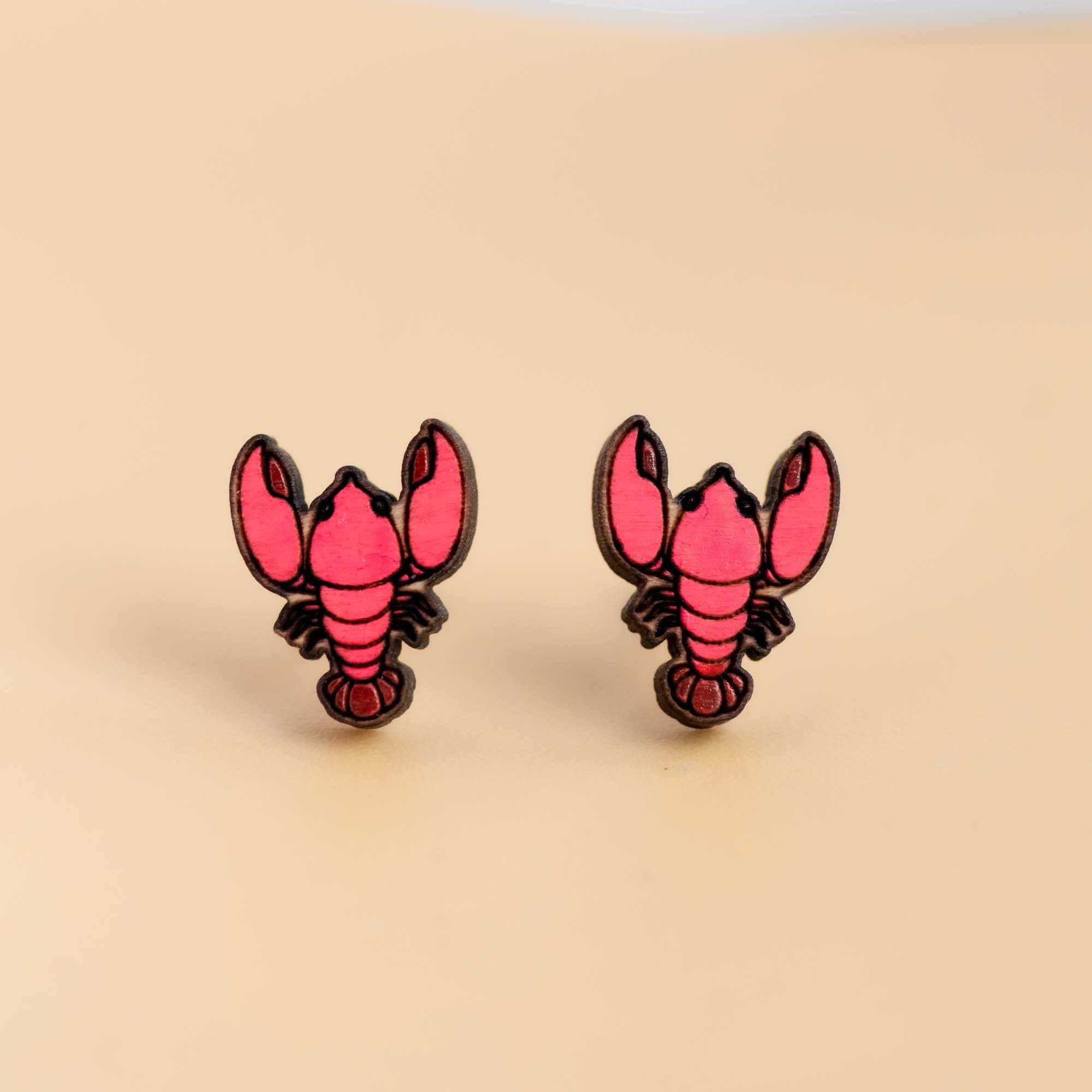 Hand - painted Lobster Earrings - PES13102 - Robin Valley Official Store
