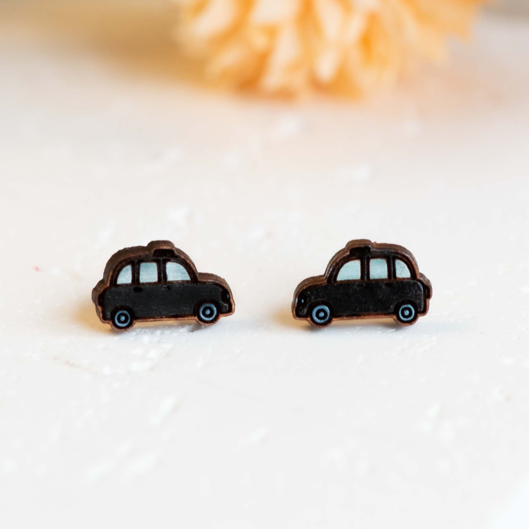 Hand - painted London Black Cabs Earrings - PET15256 - Robin Valley Official Store