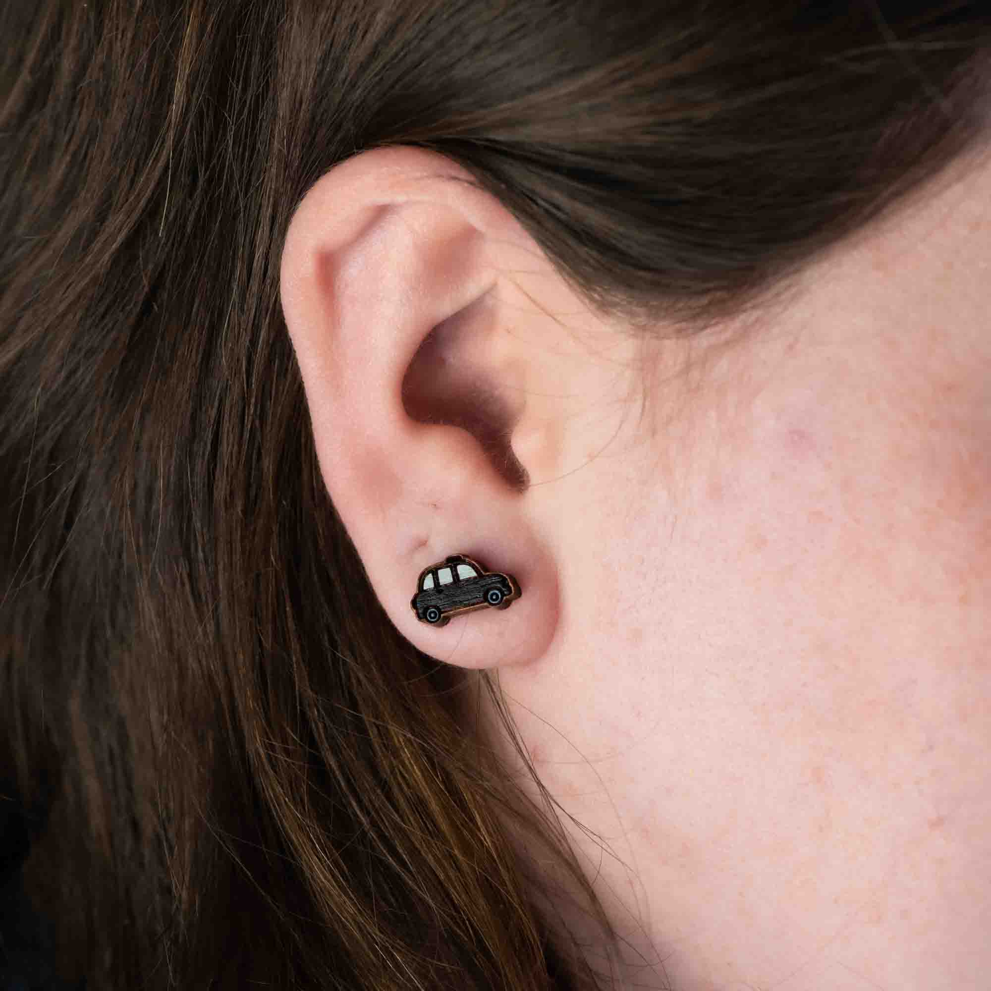 Hand - painted London Black Cabs Earrings - PET15256 - Robin Valley Official Store