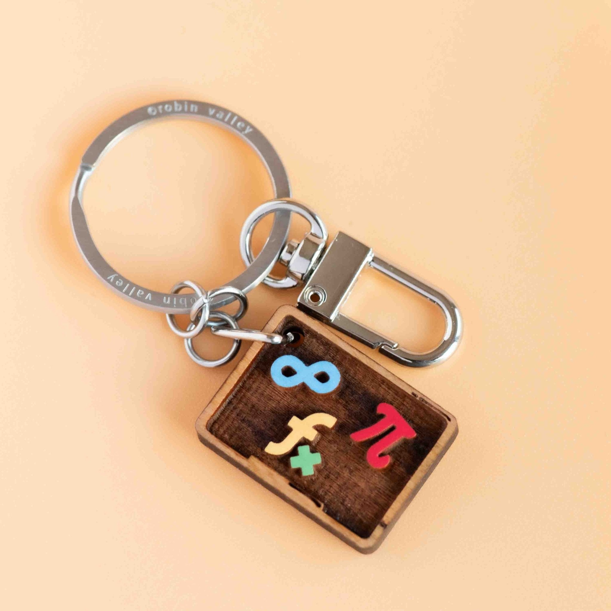 Math Key Ring Hand-painted Math Black Board Wooden Keyring - KT25443 – Robin Valley ...